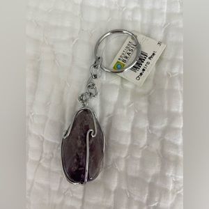 Amethyst key chain with tags on.
